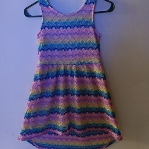 Wonder Nation rainbow embroidered dress size 7/8